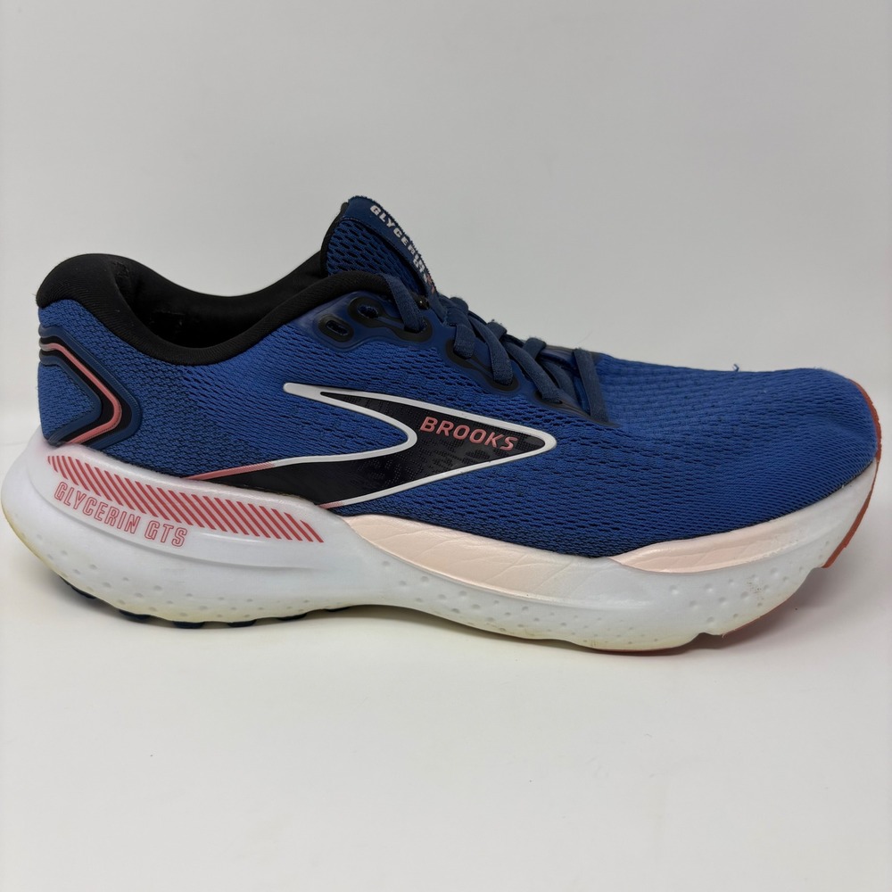 Brooks Glycerin GTS 21 Women's Size 9.5 Blue White Running Shoes (1204091B496)